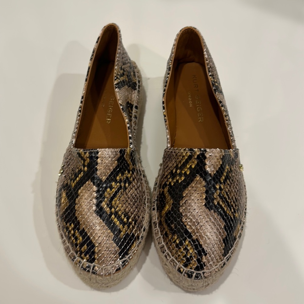 Kurt Geiger snake leather print espadrilles